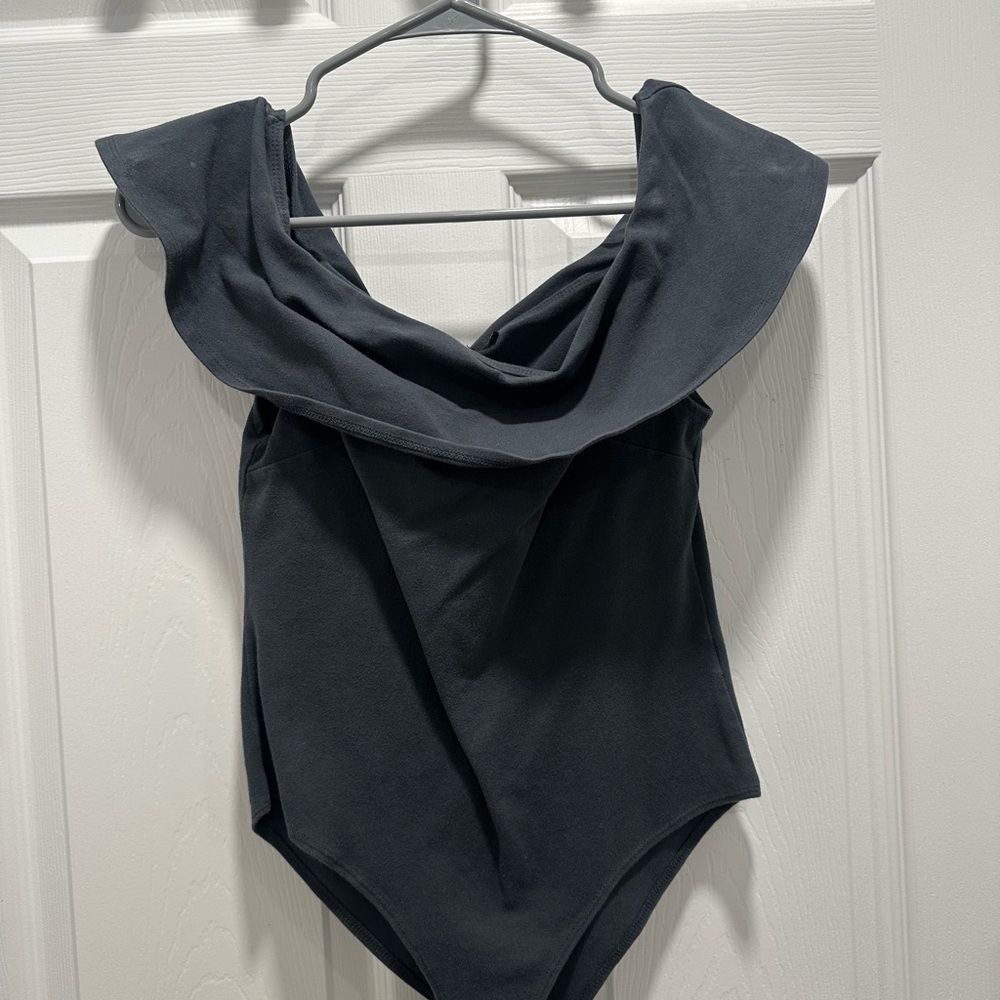 Forever 21 Gray Off-Shoulder Bodysuit